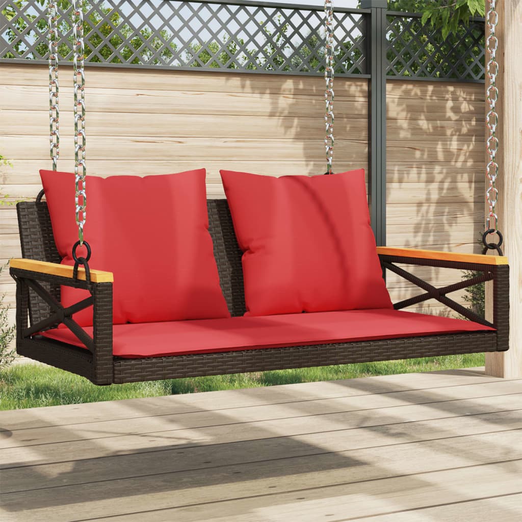 Swing Bench With Cushions Poly Rattan