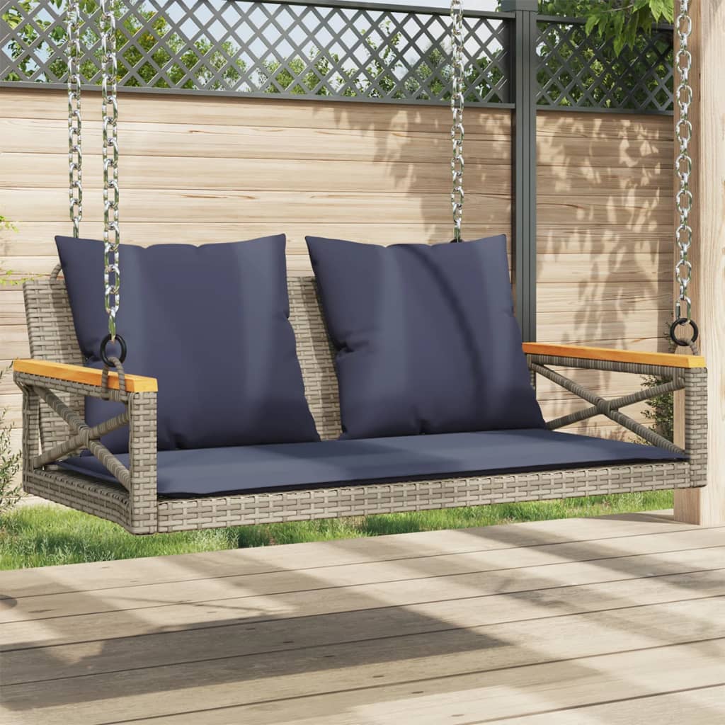 Swing Bench With Cushions Poly Rattan