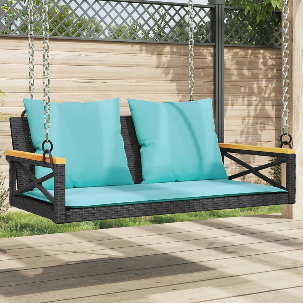 Swing Bench With Cushions Poly Rattan