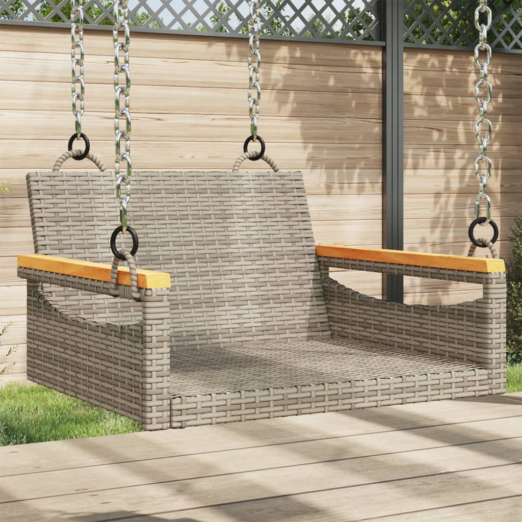 Swing Bench With Cushions 24.8&quot;X24.4&quot;X15.7&quot; Poly Rattan