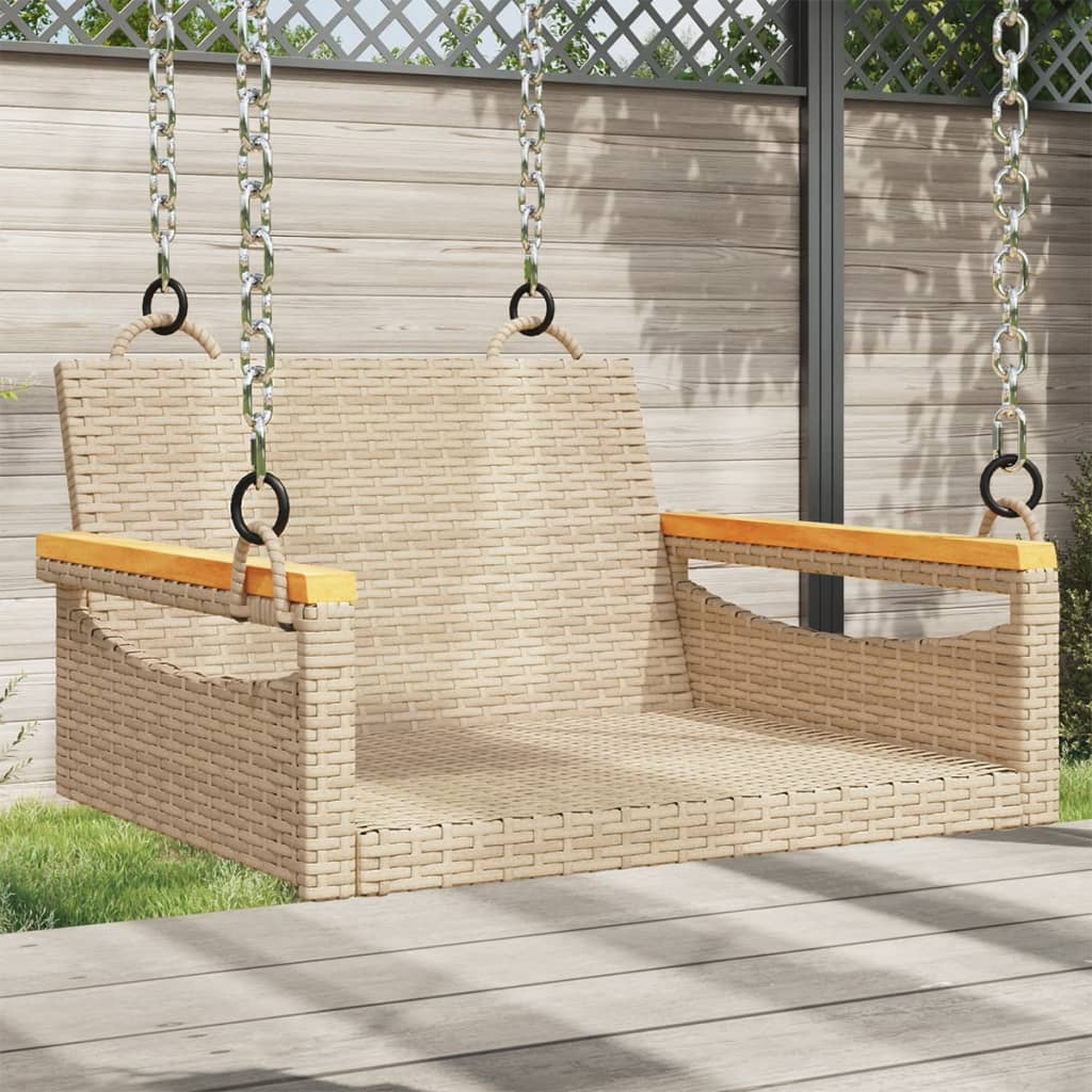 Swing Bench With Cushions 24.8&quot;X24.4&quot;X15.7&quot; Poly Rattan