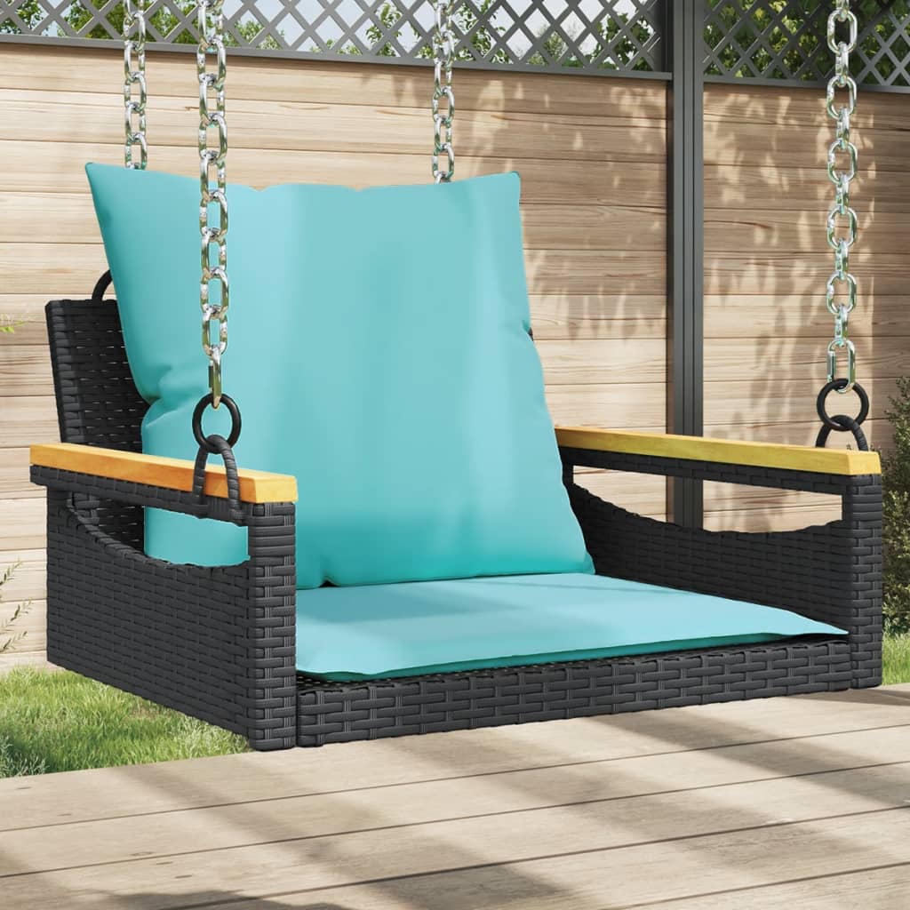 Swing Bench With Cushions Poly Rattan