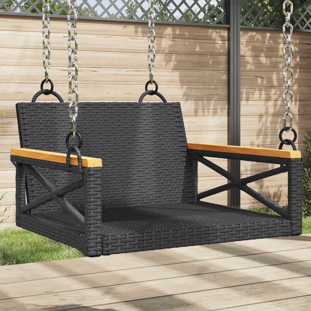 Swing Bench With Cushions 24.8&quot;X24.4&quot;X15.7&quot; Poly Rattan