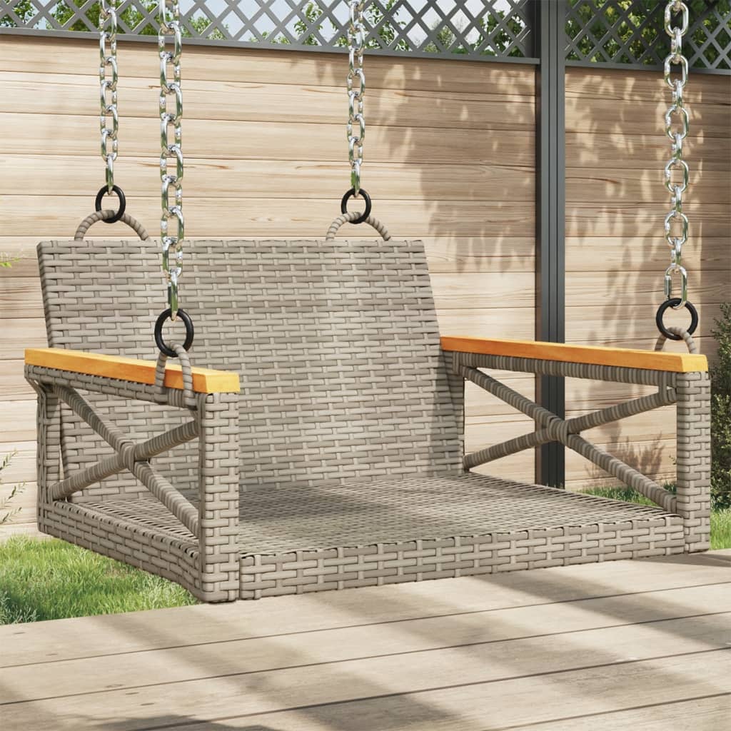 Swing Bench With Cushions 24.8&quot;X24.4&quot;X15.7&quot; Poly Rattan