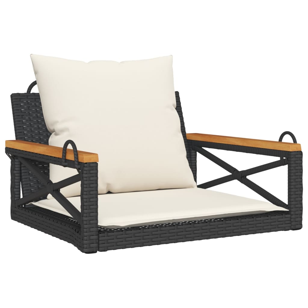 Swing Bench With Cushions 24.8&quot;X24.4&quot;X15.7&quot; Poly Rattan