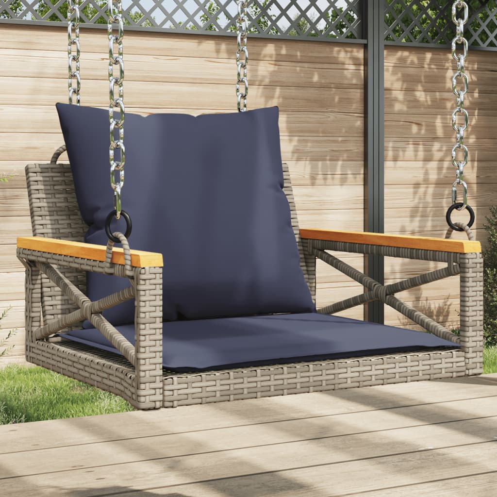 Swing Bench With Cushions Poly Rattan