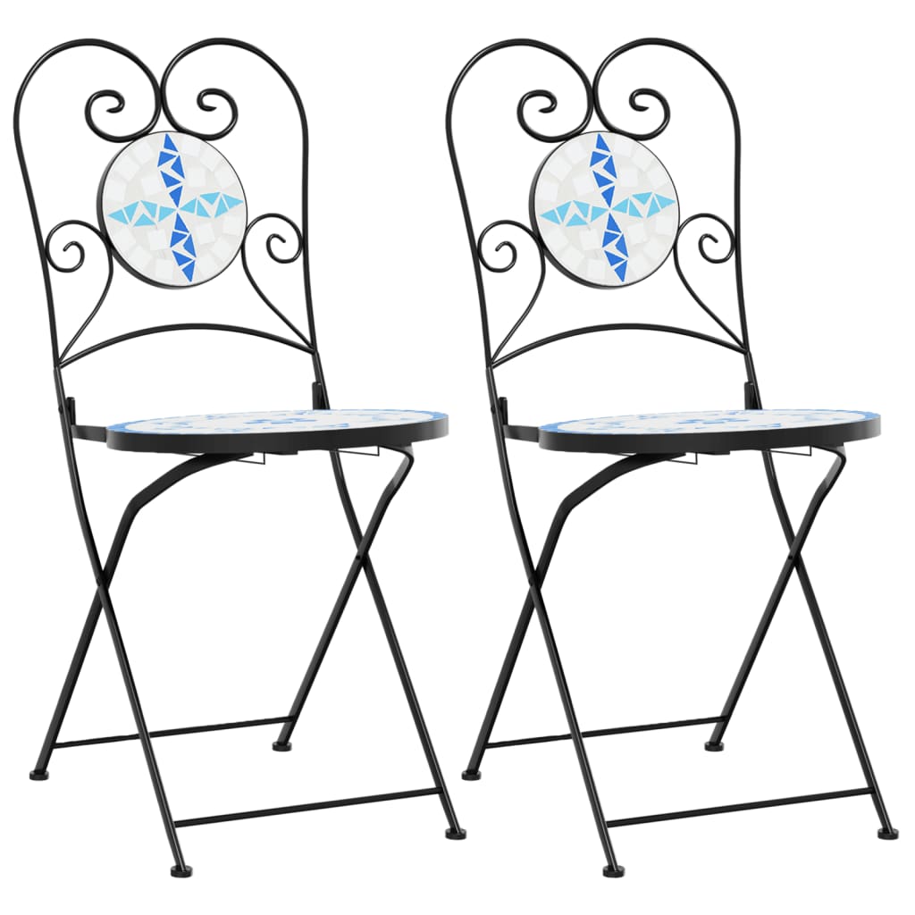 Bistro Chairs Foldable 2 Pcs Ceramic