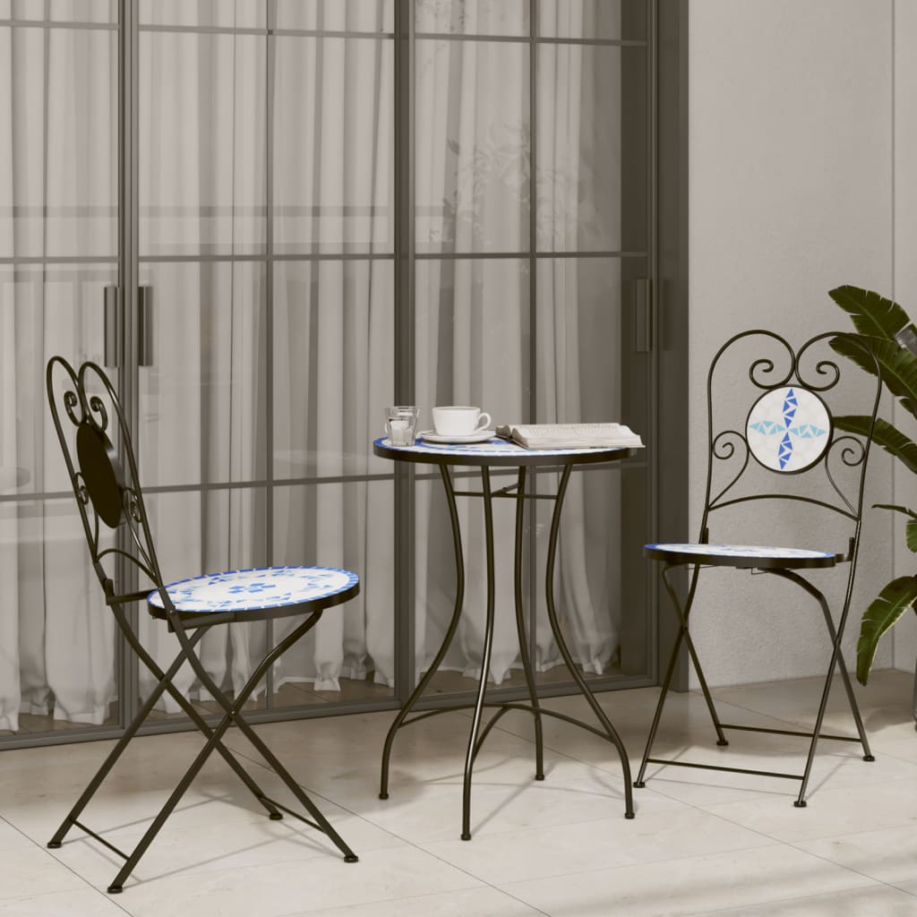 Bistro Chairs Foldable 2 Pcs Ceramic