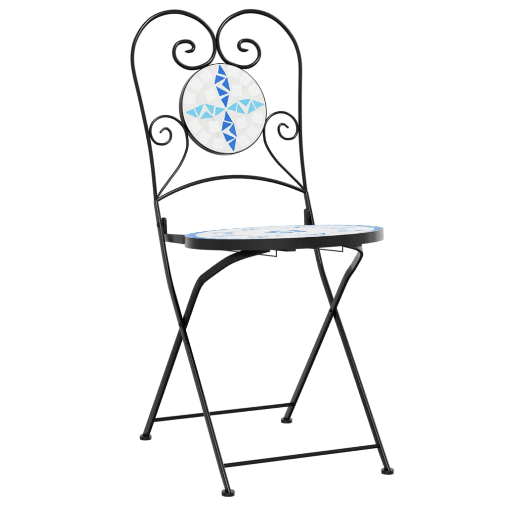 Bistro Chairs Foldable 2 Pcs Ceramic