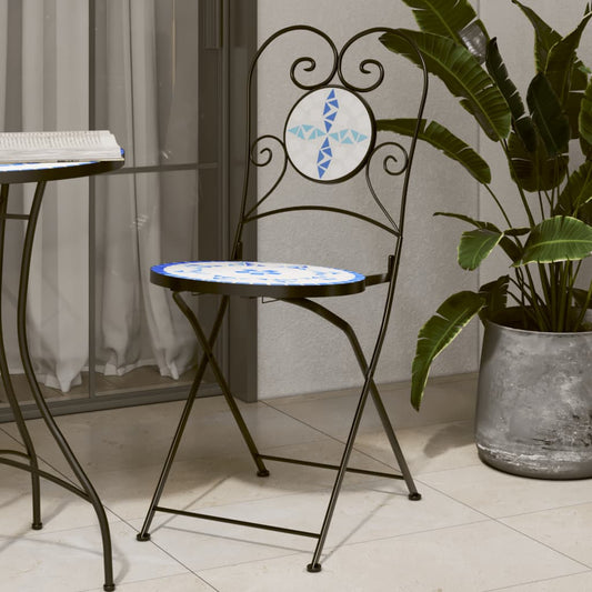 Bistro Chairs Foldable 2 Pcs Ceramic