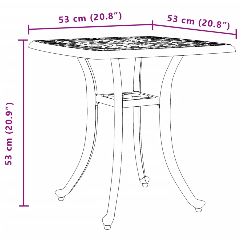 Patio Table 20.9&quot;X20.9&quot;X20.9&quot; Cast Aluminum