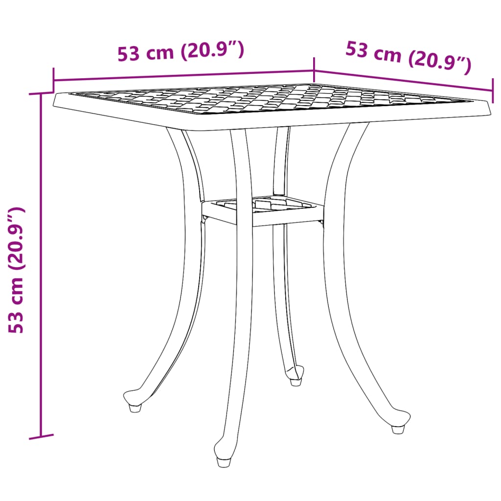 Patio Table 20.9&quot;X20.9&quot;X20.9&quot; Cast Aluminum