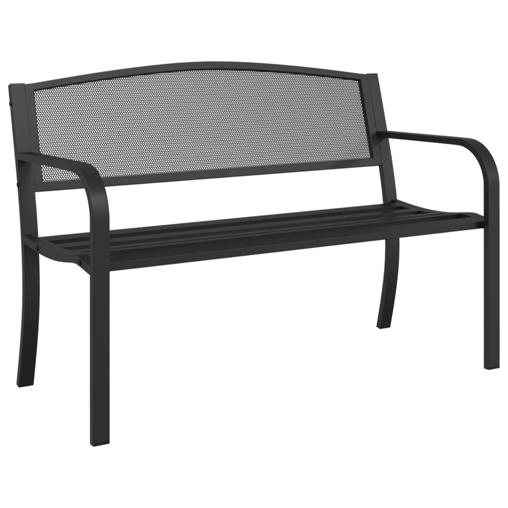 Patio Bench 46.9&quot; Black Steel