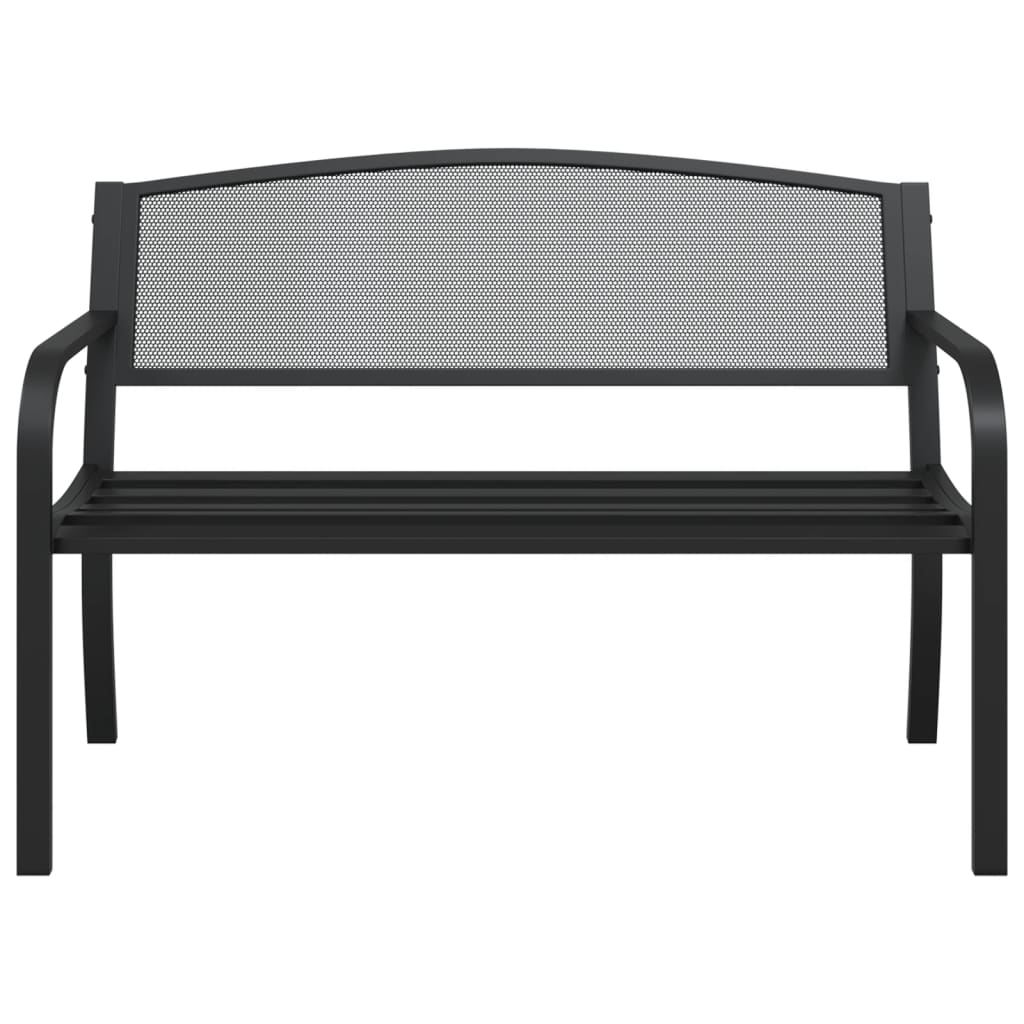 Patio Bench 46.9&quot; Black Steel