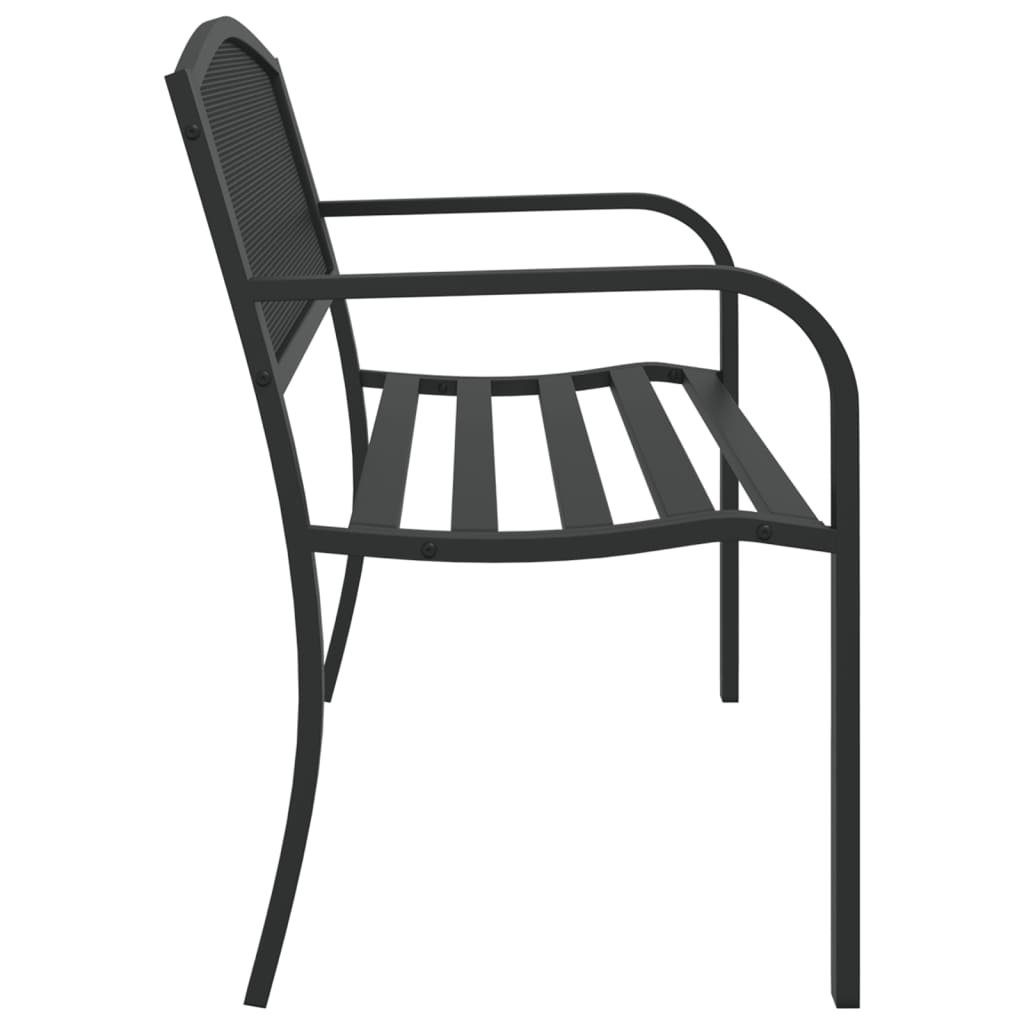 Patio Bench 46.9&quot; Black Steel