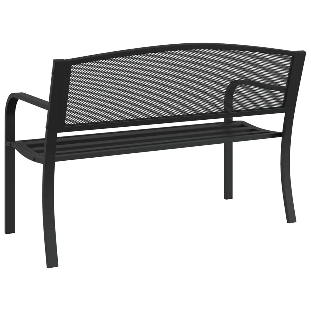 Patio Bench 46.9&quot; Black Steel