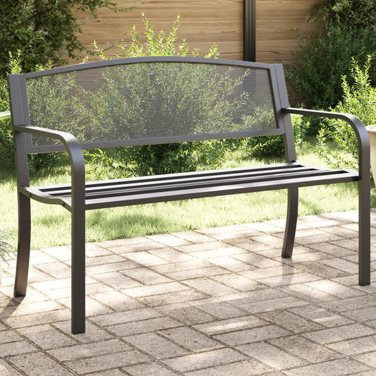 Patio Bench 46.9&quot; Black Steel