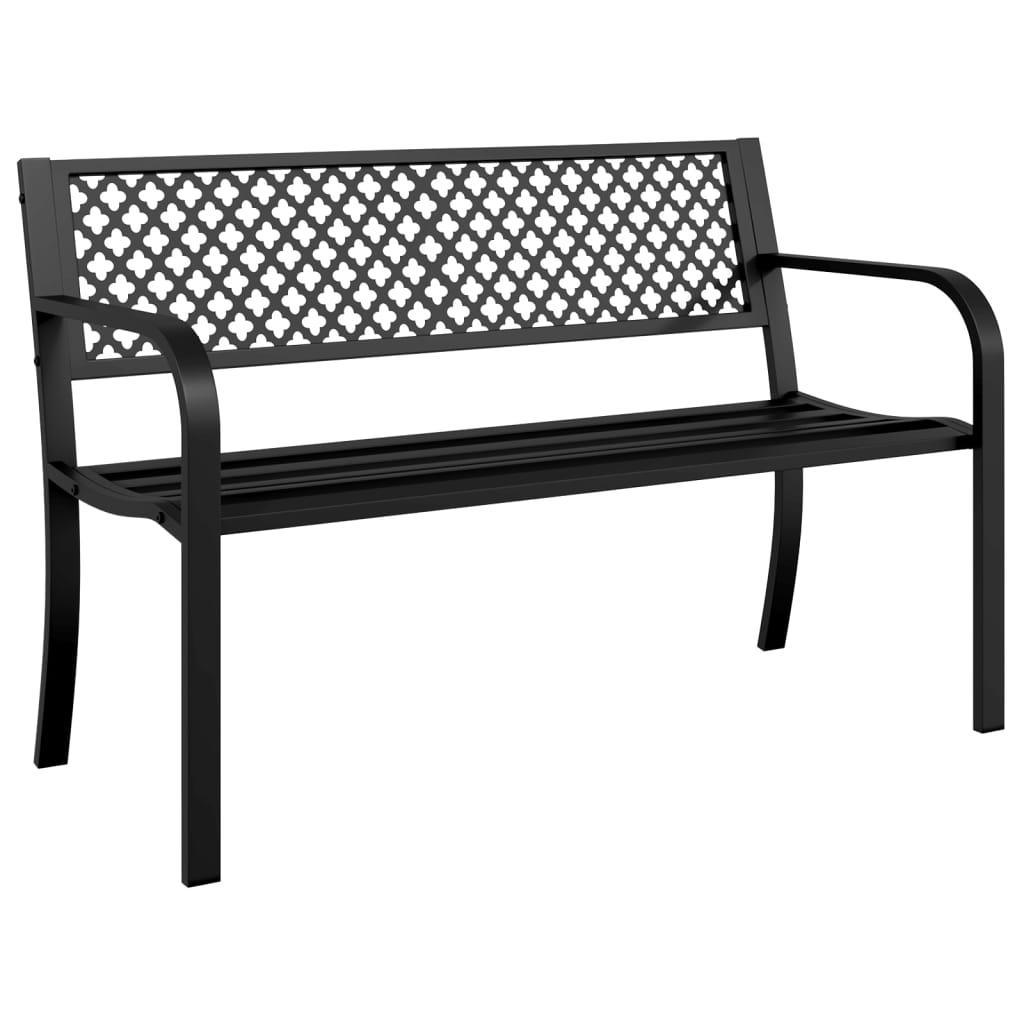 Patio Bench 46.9&quot; Black Steel