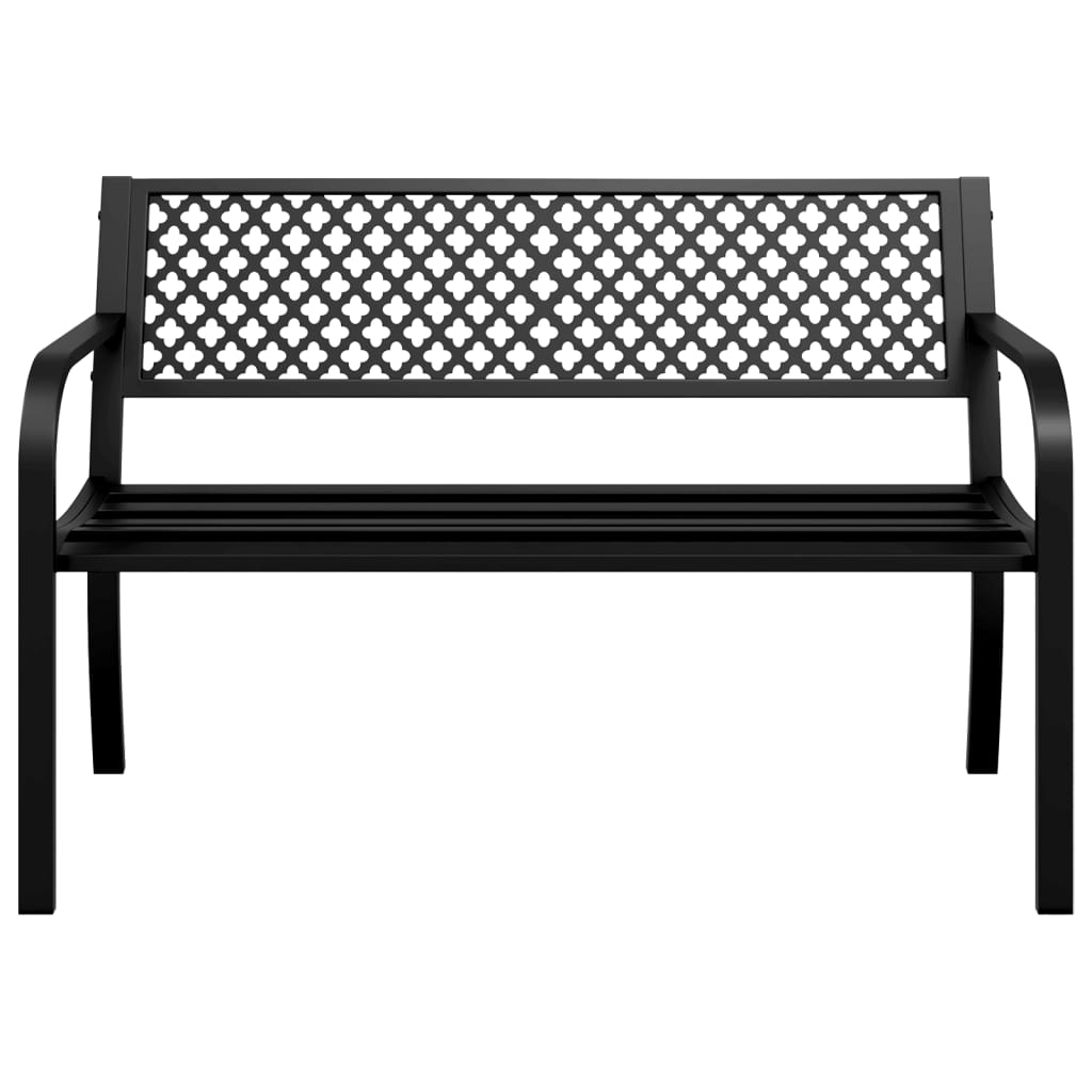 Patio Bench 46.9&quot; Black Steel