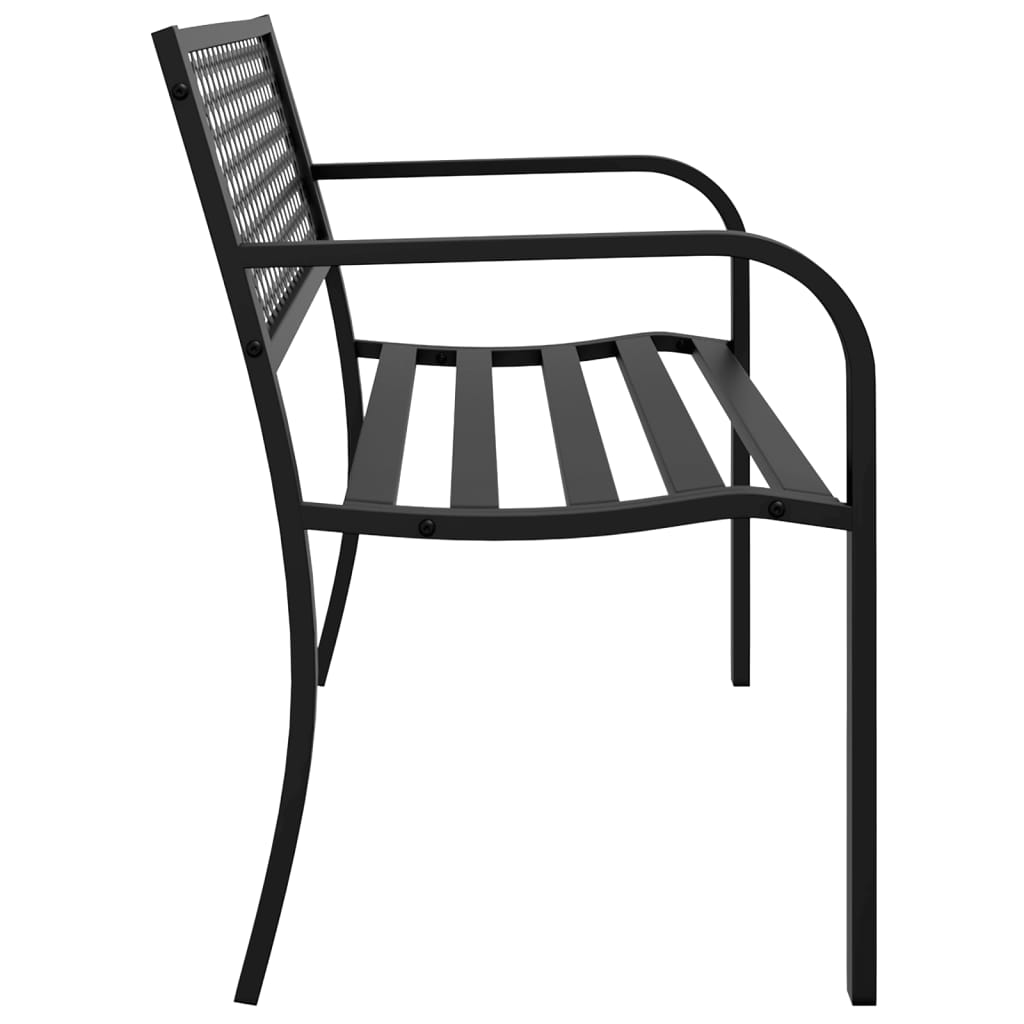 Patio Bench 46.9&quot; Black Steel