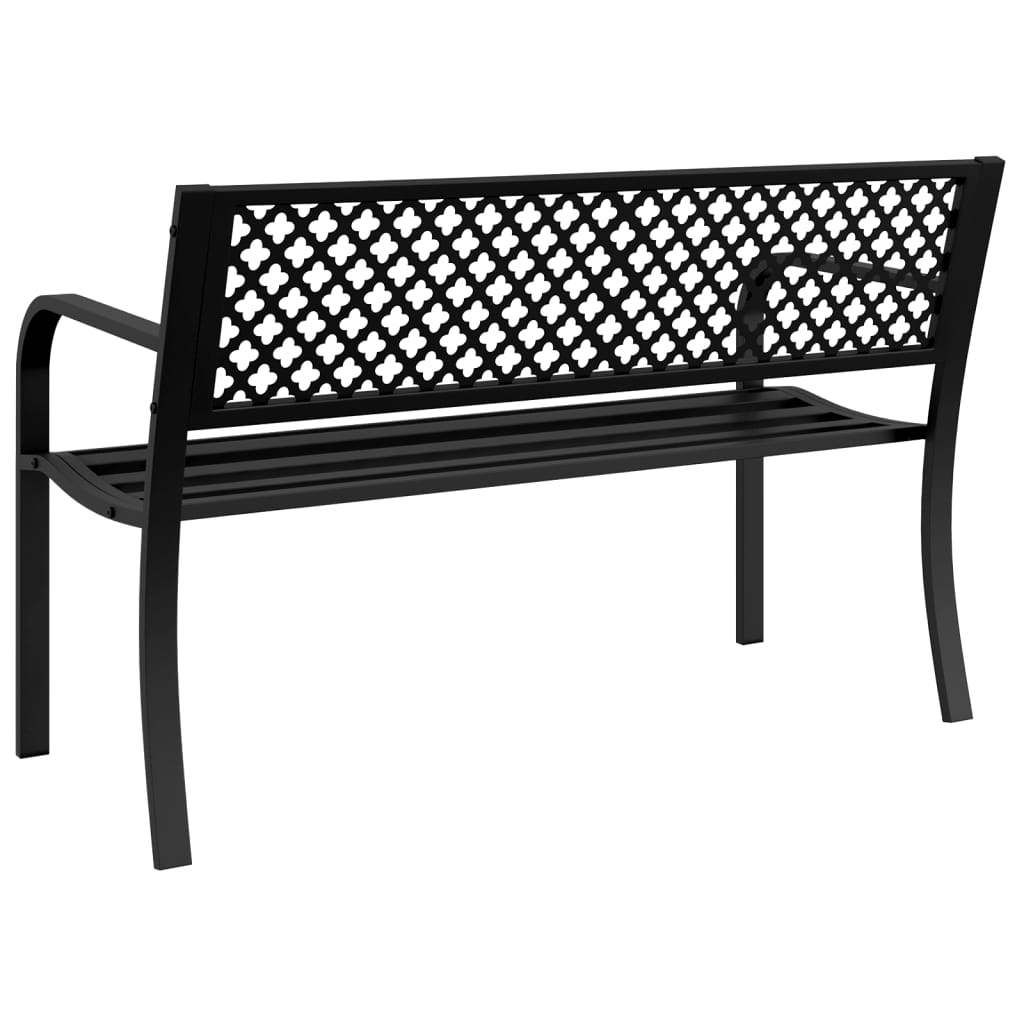 Patio Bench 46.9&quot; Black Steel