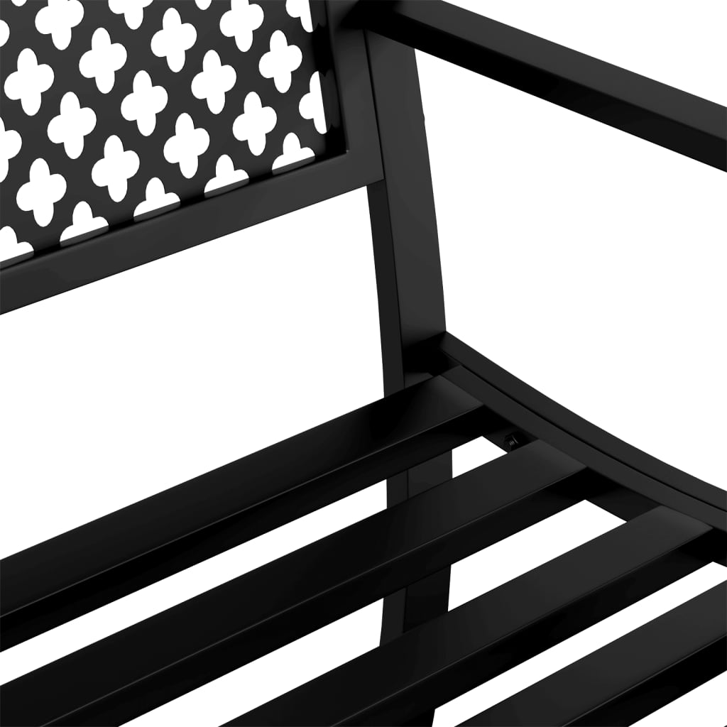 Patio Bench 46.9&quot; Black Steel