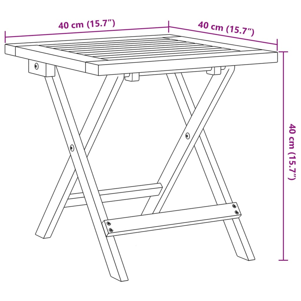 Patio Side Table 15.7&quot;X15.7&quot;X15.7&quot; Solid Wood Acacia