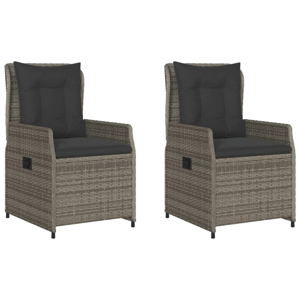 Reclining Patio Chairs 2 Pcs Poly Rattan