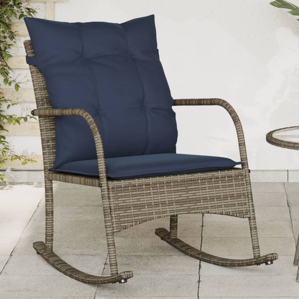 Patio Rocking Chair With Cushions Poly Rattan