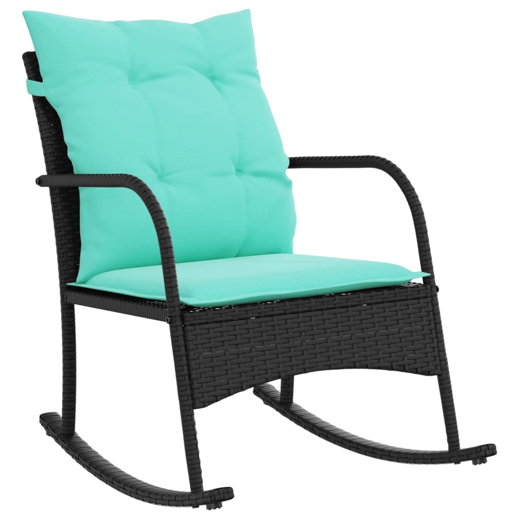 Patio Rocking Chair With Cushions Poly Rattan