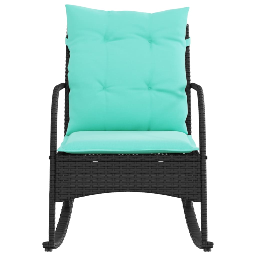 Patio Rocking Chair With Cushions Poly Rattan