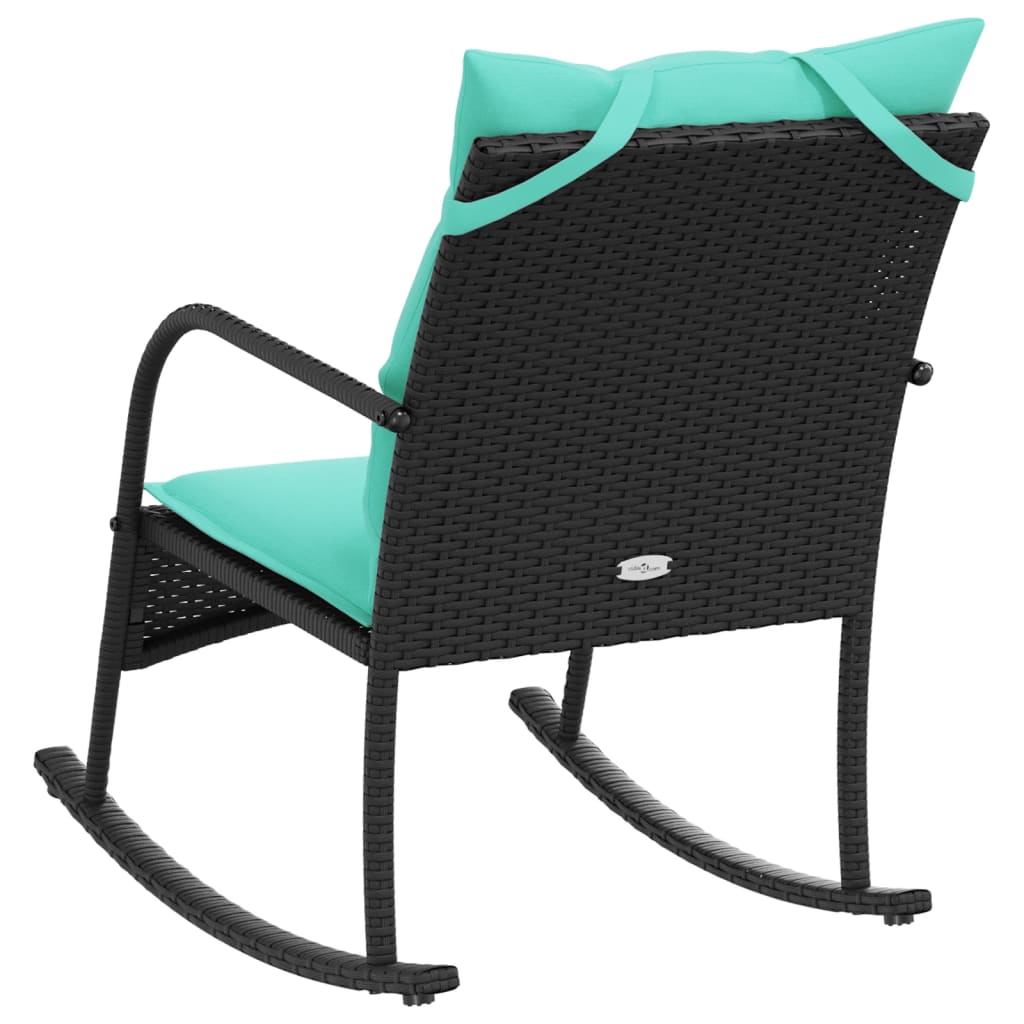 Patio Rocking Chair With Cushions Poly Rattan