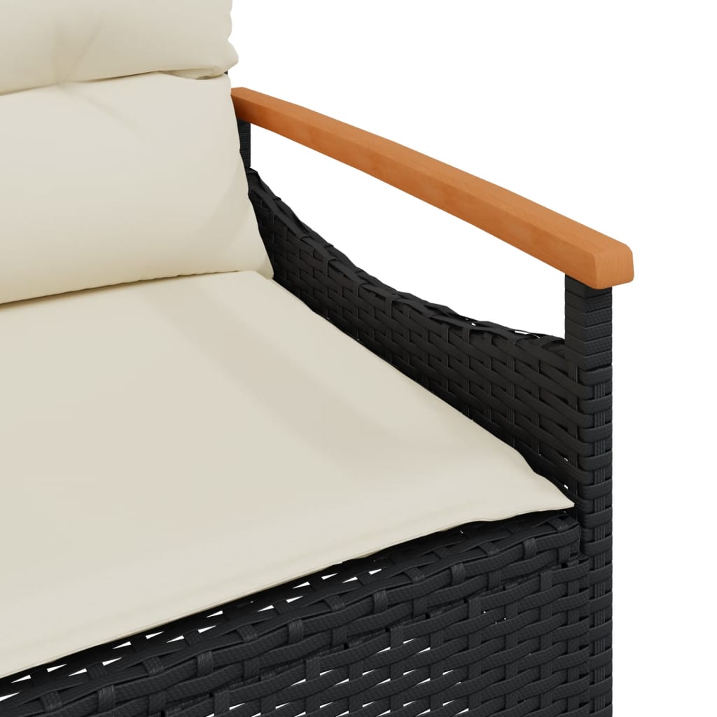 Patio Bench With Cushions 45.7&quot;X24.6&quot;X29.1&quot; Poly Rattan