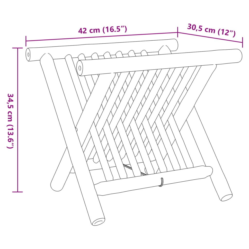 Magazine Rack 16.5&quot;X12&quot;X13.6&quot; Bamboo