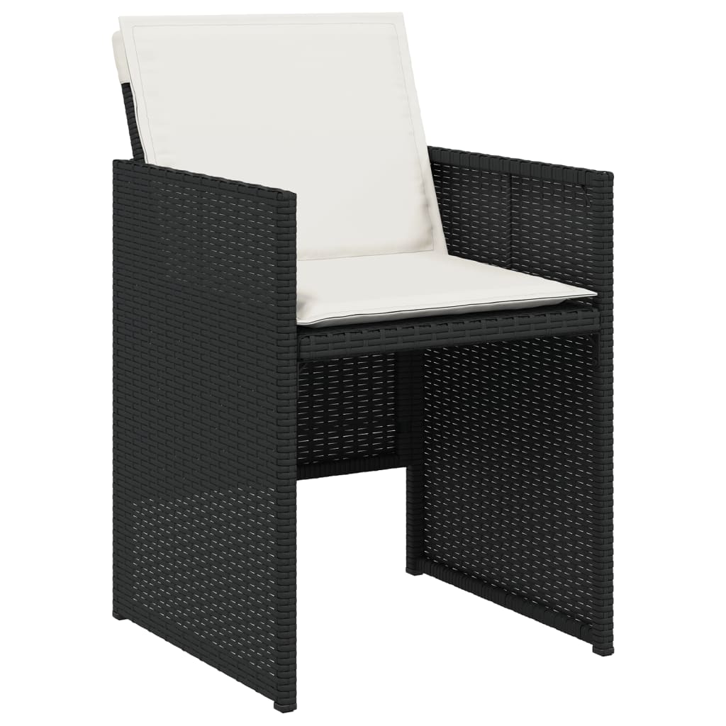 Patio Chairs With Cushions 4 Pcs Black Poly Rattan