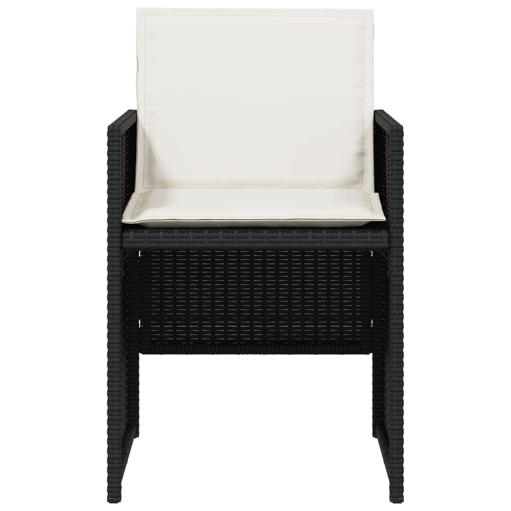 Patio Chairs With Cushions 4 Pcs Black Poly Rattan