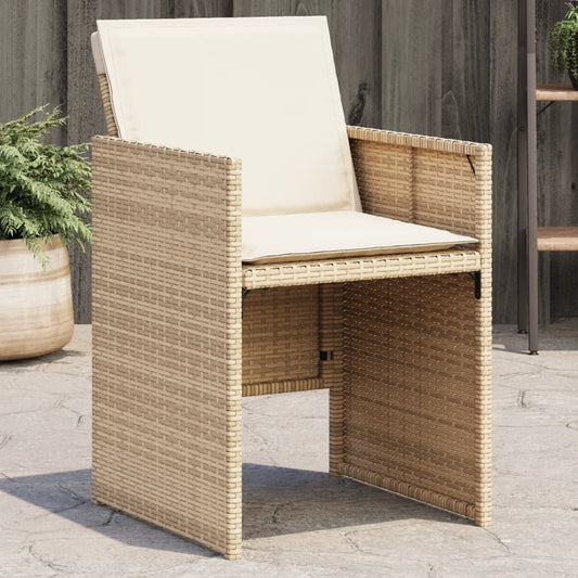 Patio Chairs With Cushions 4 Pcs Beige Poly Rattan