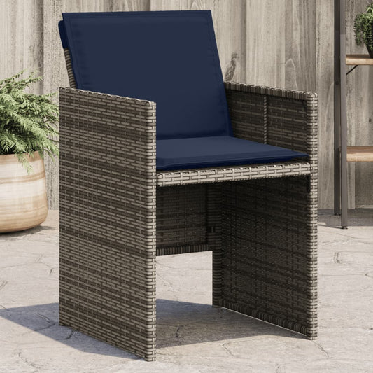 Patio Chairs With Cushions 4 Pcs Gray Poly Rattan