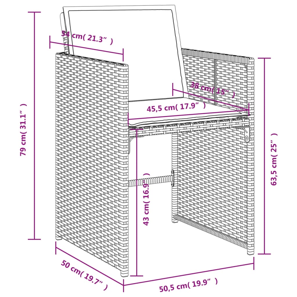 Patio Chairs With Cushions 4 Pcs Black Poly Rattan