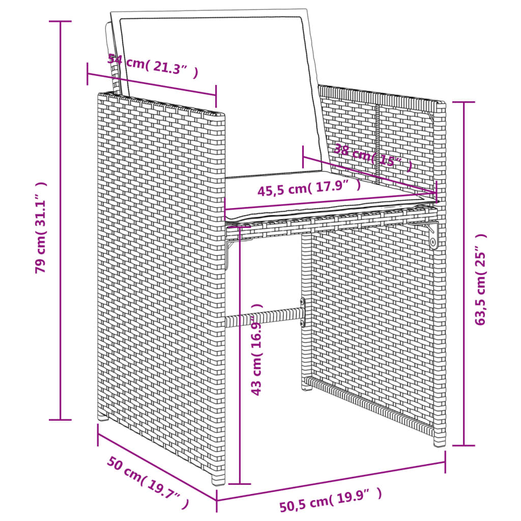 Patio Chairs With Cushions 4 Pcs Gray Poly Rattan