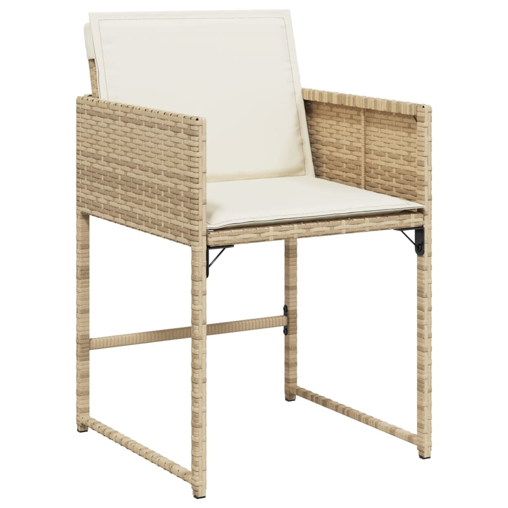 Patio Chairs With Cushions 4 Pcs Beige Poly Rattan