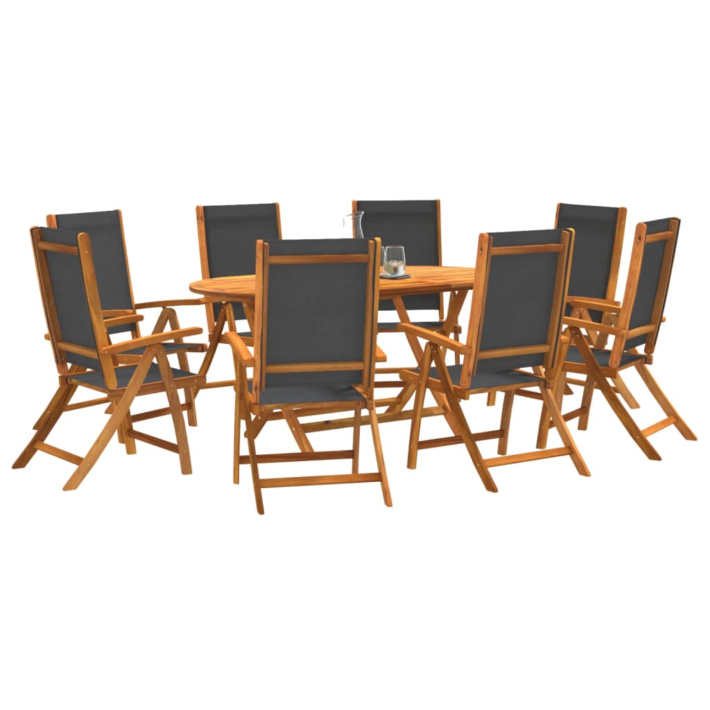 7 Piece Patio Dining Set Solid Acacia Wood