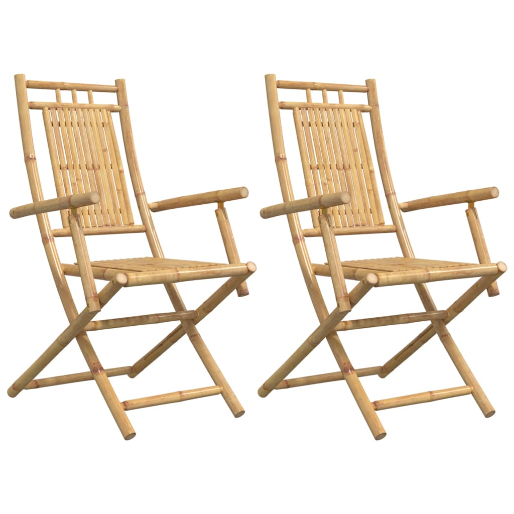 Folding Patio Chairs 2 Pcs 20.9&quot;X26&quot;X39&quot; Bamboo