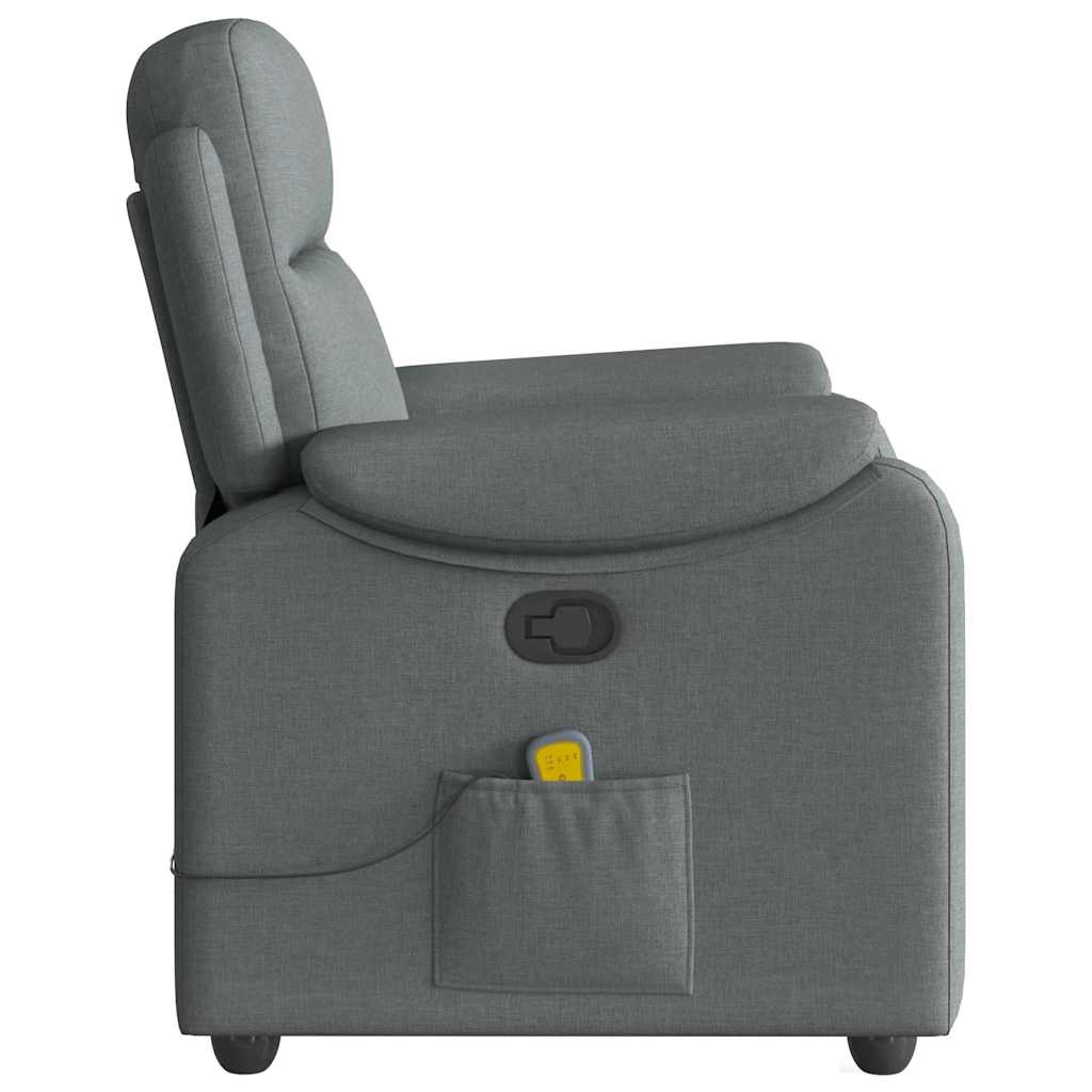 Massage Recliner Chair Dark Gray Fabric