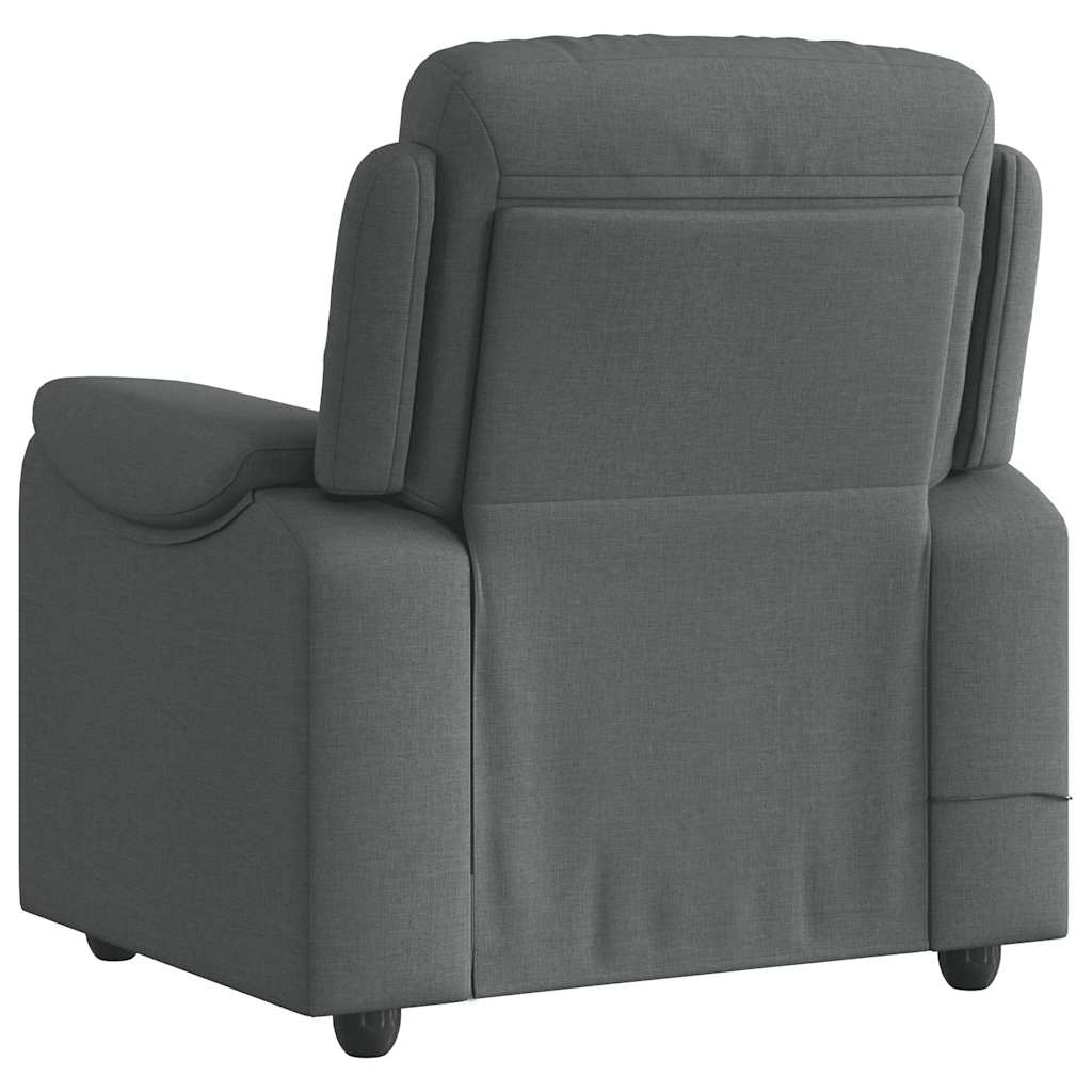 Massage Recliner Chair Dark Gray Fabric