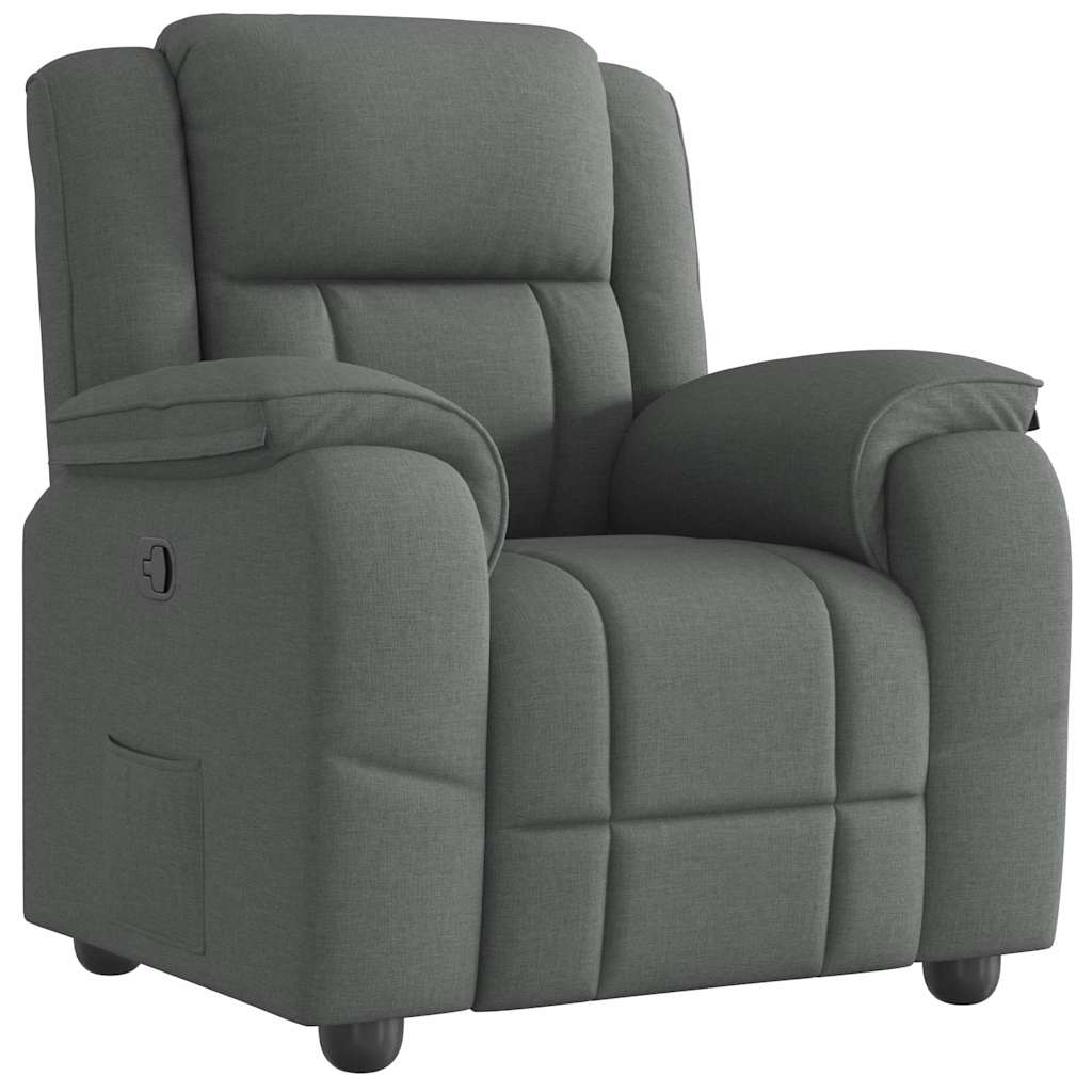 Massage Recliner Chair Dark Gray Fabric