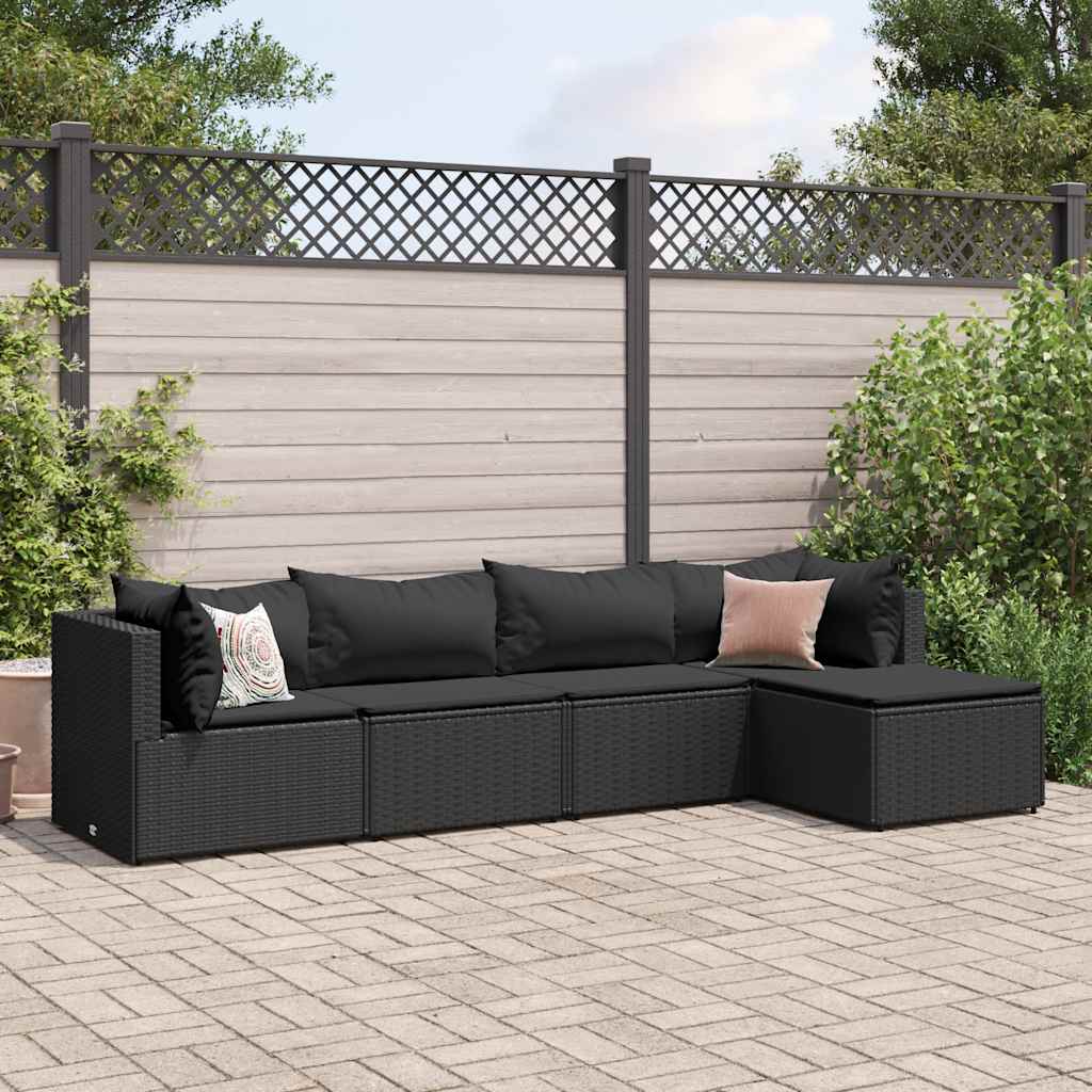 4 Piece Patio Lounge Set With Cushions Poly Rattan