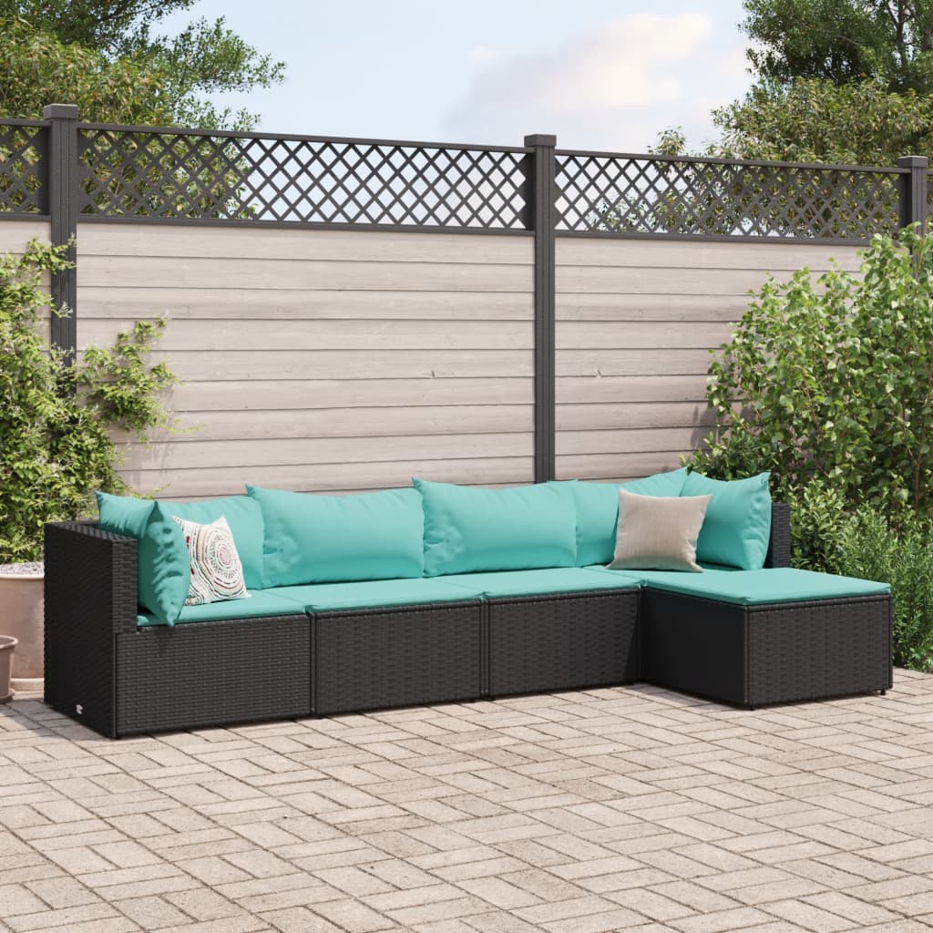 4 Piece Patio Lounge Set With Cushions Poly Rattan