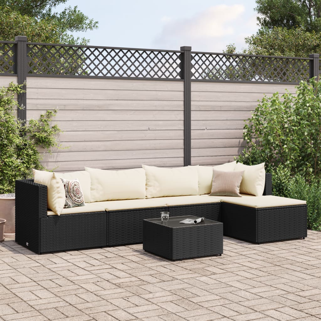 4 Piece Patio Lounge Set With Cushions Poly Rattan