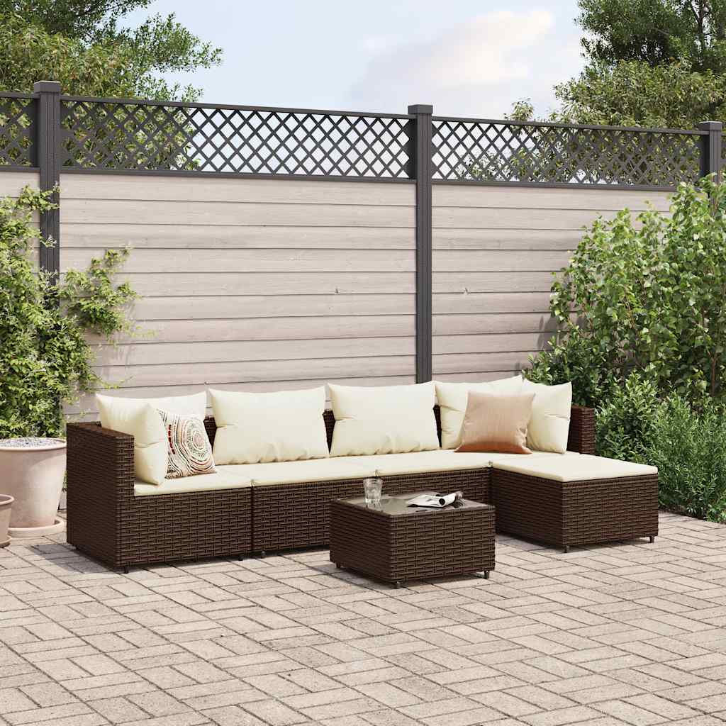 4 Piece Patio Lounge Set With Cushions Poly Rattan